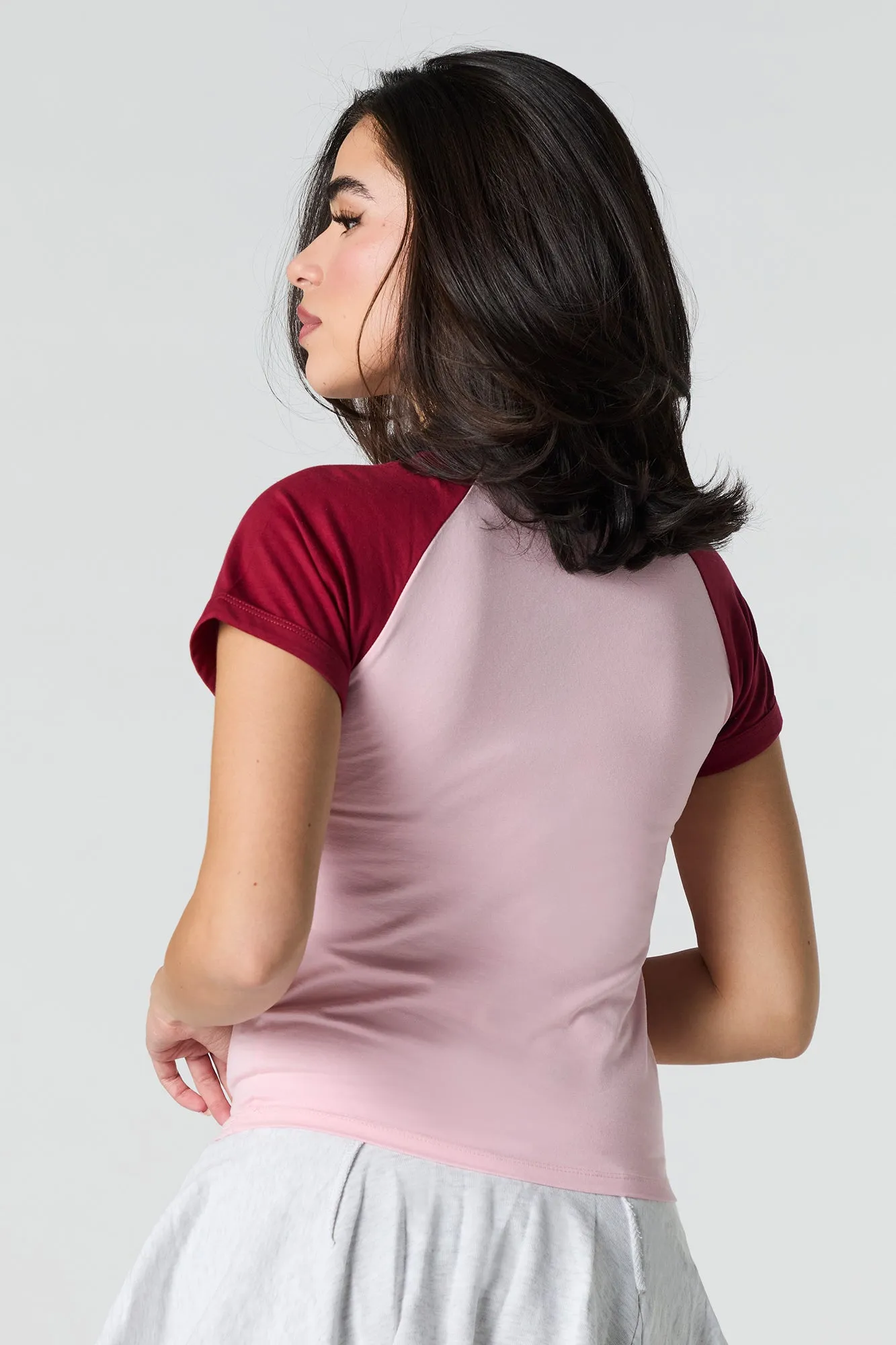 California Embroidered Graphic Raglan T-Shirt sold by Urban Planet product image thumbnail 2