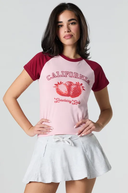 T-shirt raglan avec motif brodé California sold by Urban Planet