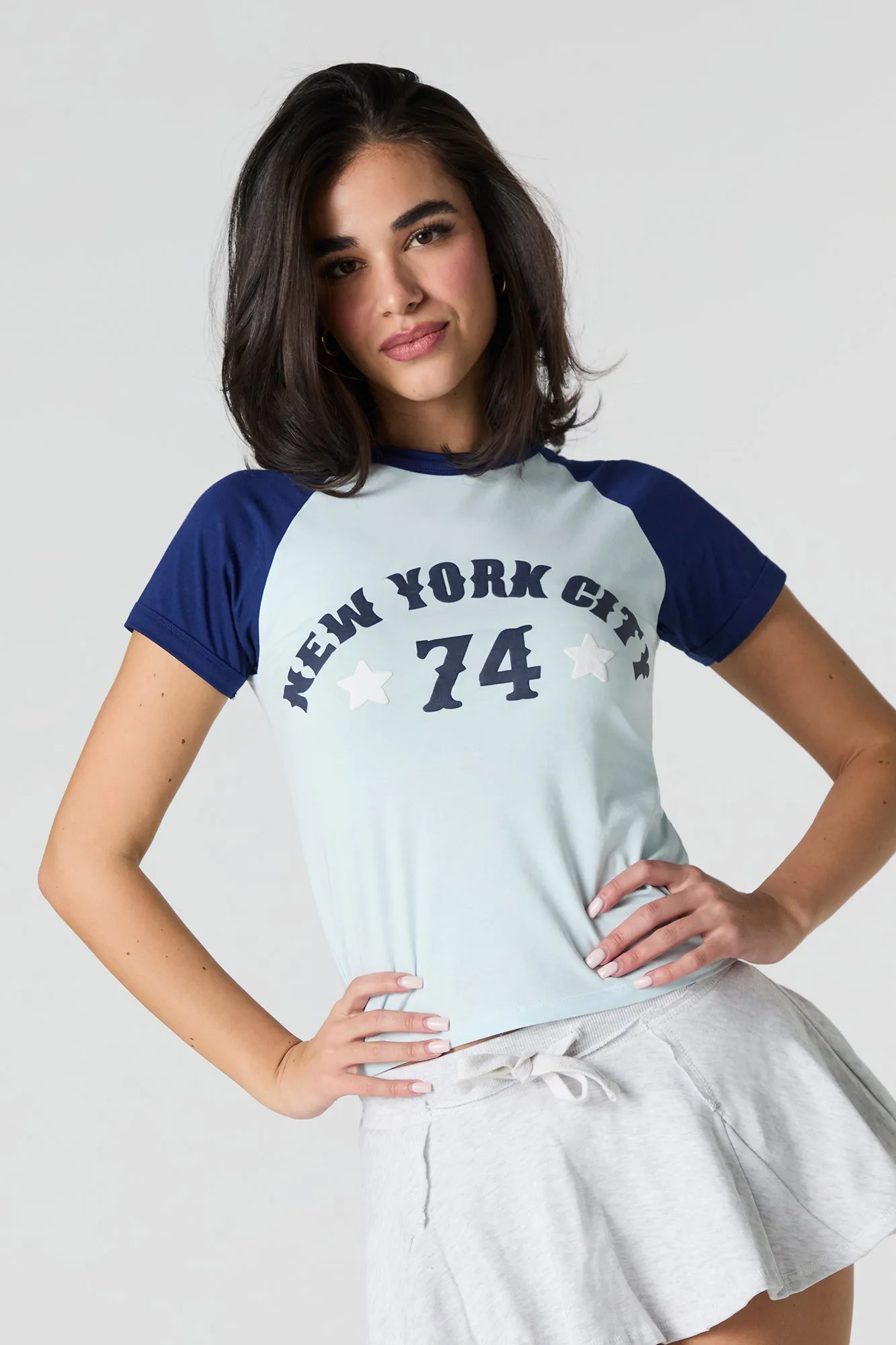 T-shirt raglan à imprimé New York sold by Urban Planet