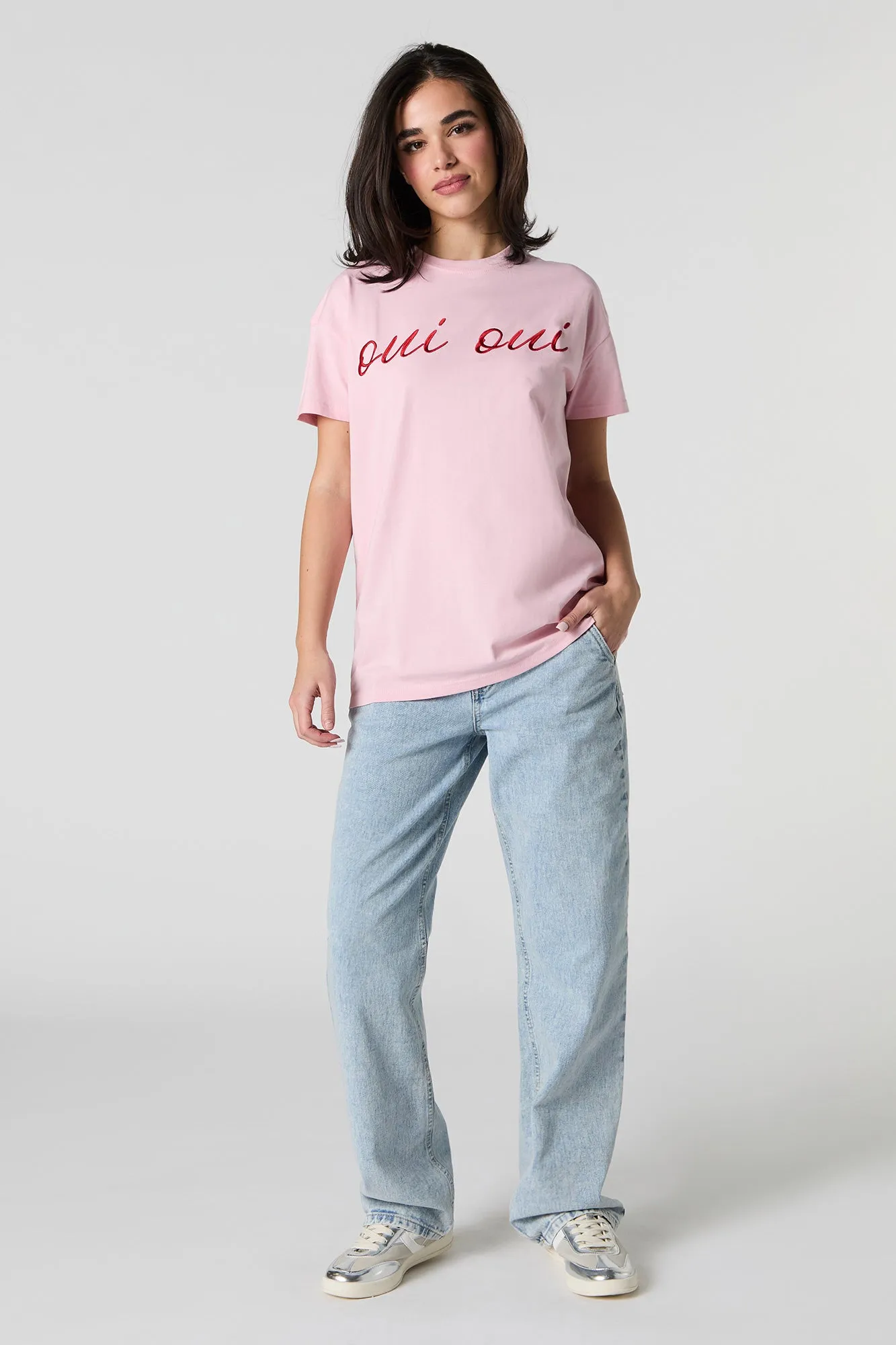 Oui Oui Embroidered T-Shirt sold by Urban Planet product image thumbnail 2