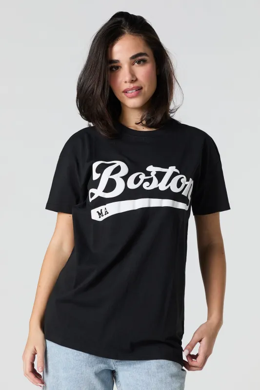 Boston Puff Print T-Shirt sold by Urban Planet