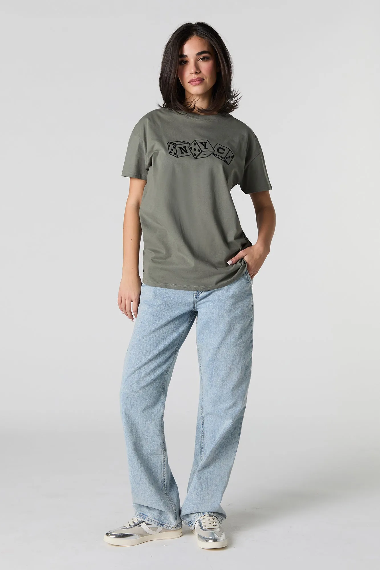 NYC Dice Embroidered T-Shirt sold by Urban Planet product image thumbnail 2