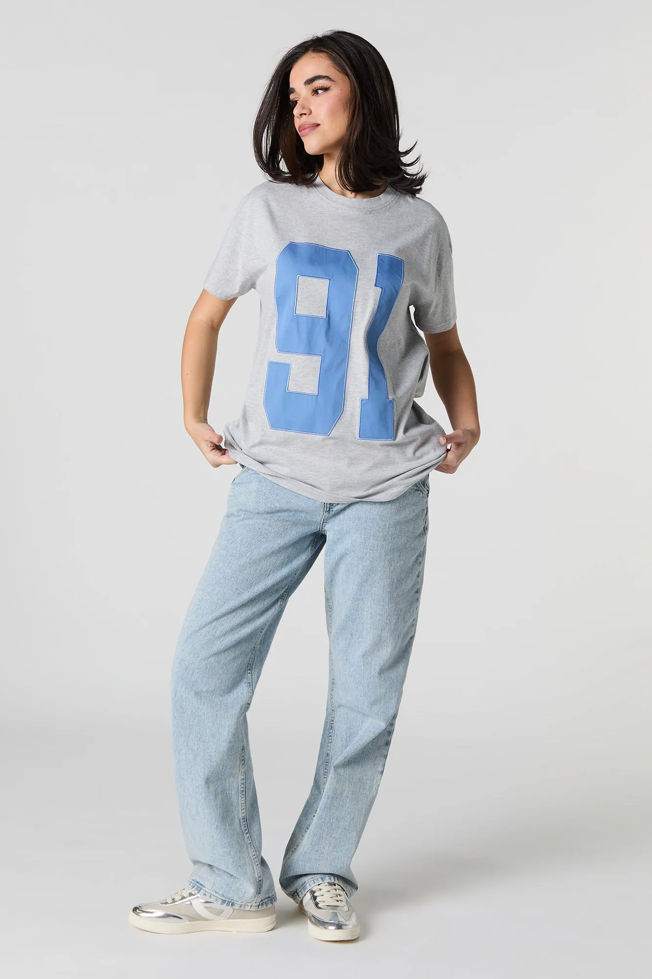 91 Twill Embroidered T-Shirt sold by Urban Planet product image thumbnail 2