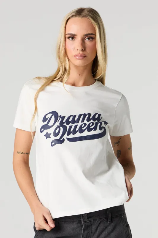 Drama Queen Puff Print T-Shirt sold by Urban Planet
