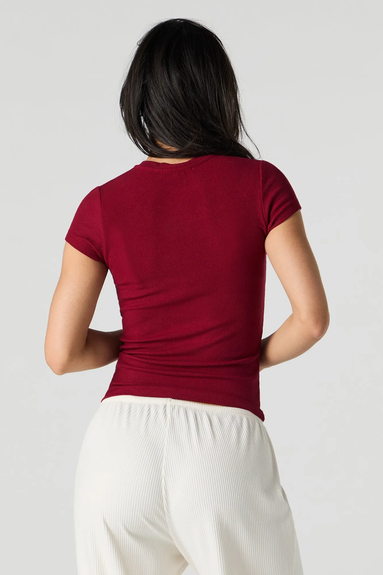 Ribbed Crewneck T-Shirt sold by Urban Planet product image thumbnail 2