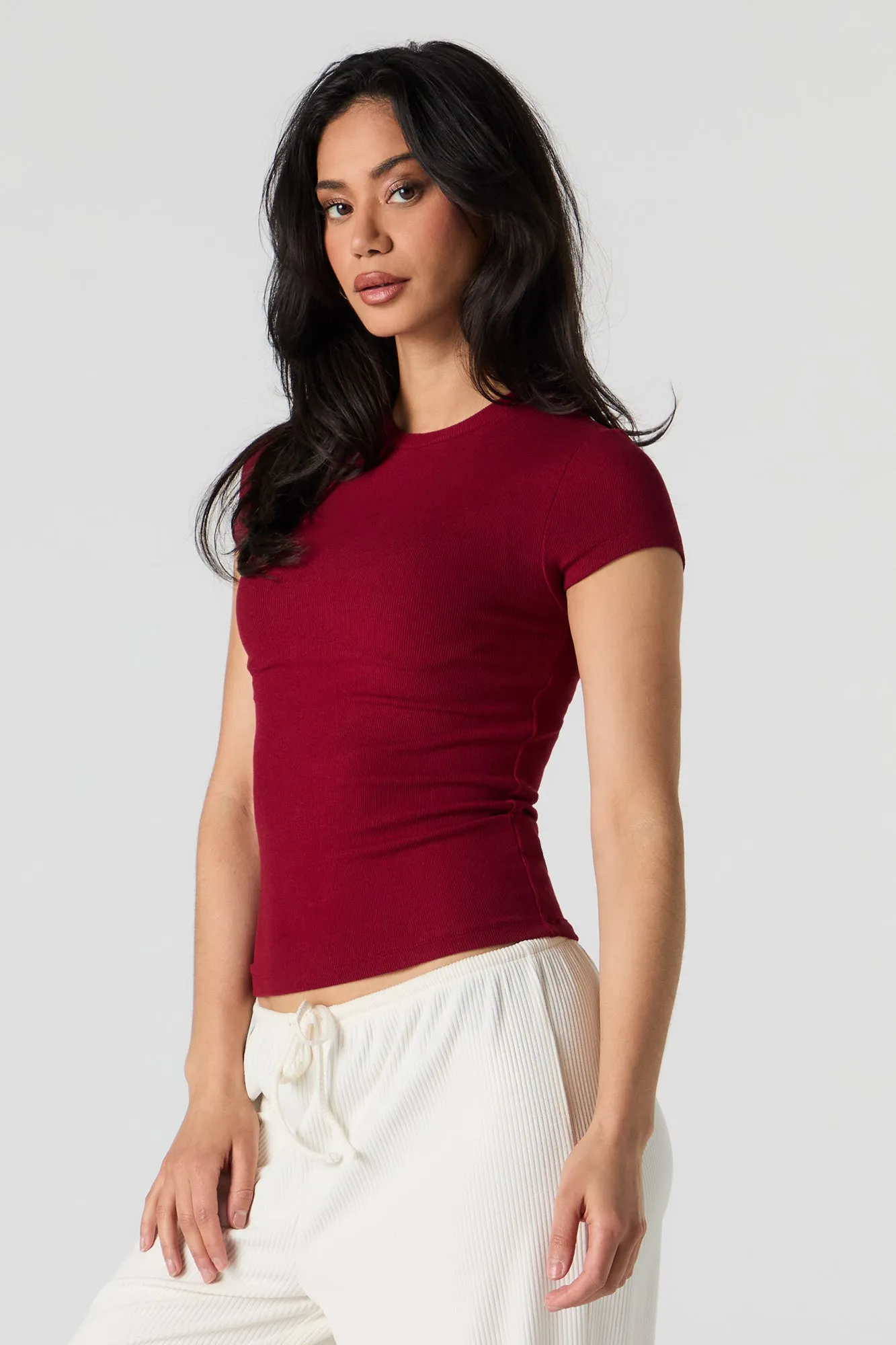 Ribbed Crewneck T-Shirt sold by Urban Planet