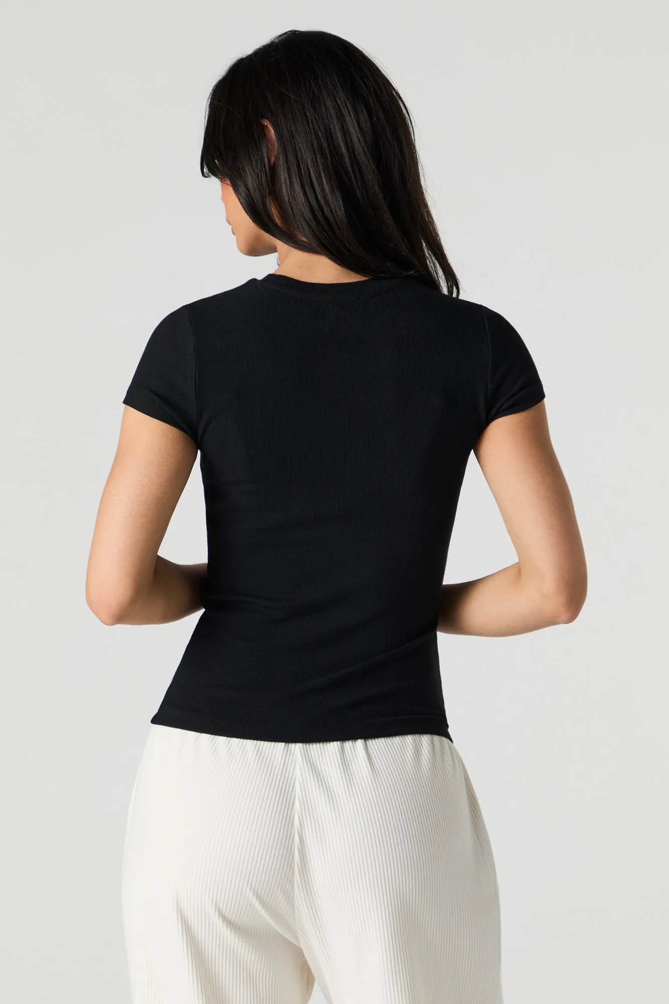 Ribbed Crewneck T-Shirt sold by Urban Planet product image thumbnail 5