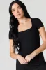 Seamless Ribbed Square Neck Top sold by Urban Planet