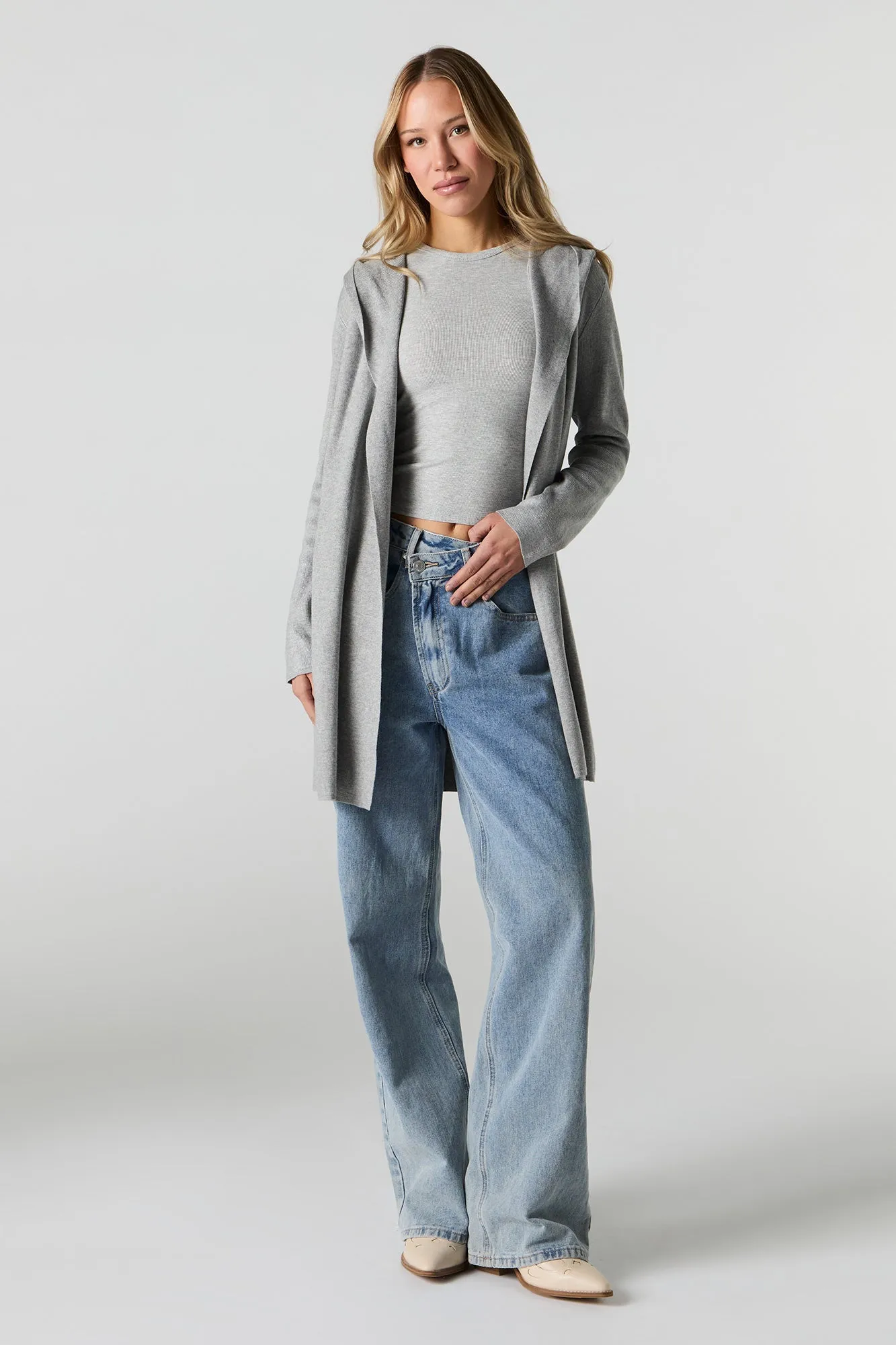 Cardigan ouvert long à capuchon sold by Urban Planet product image thumbnail 3