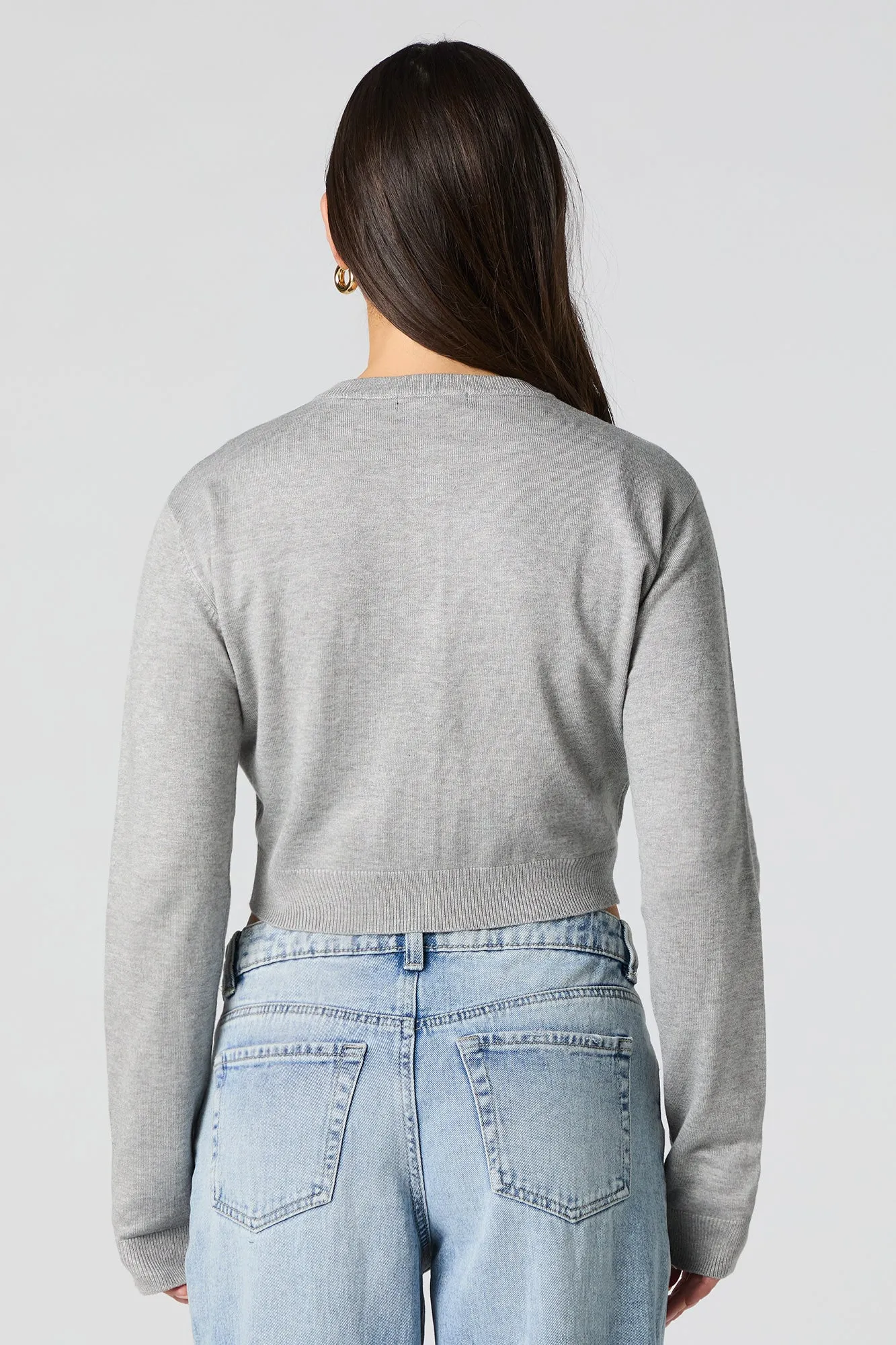 Cardigan court avec motif brodé Bear sold by Urban Planet product image thumbnail 2