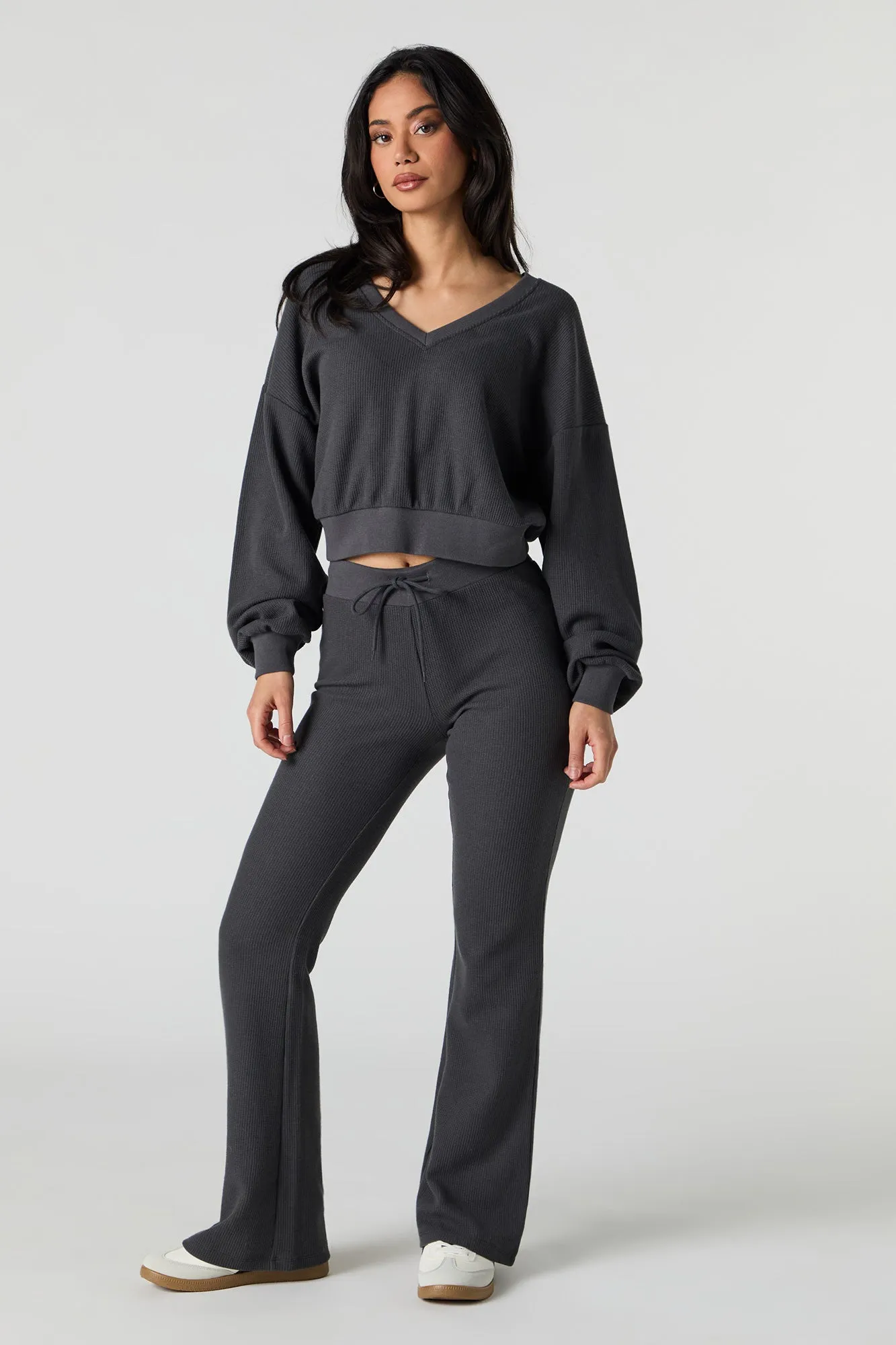 Waffle Knit Flare Sweatpant sold by Urban Planet product image thumbnail 5