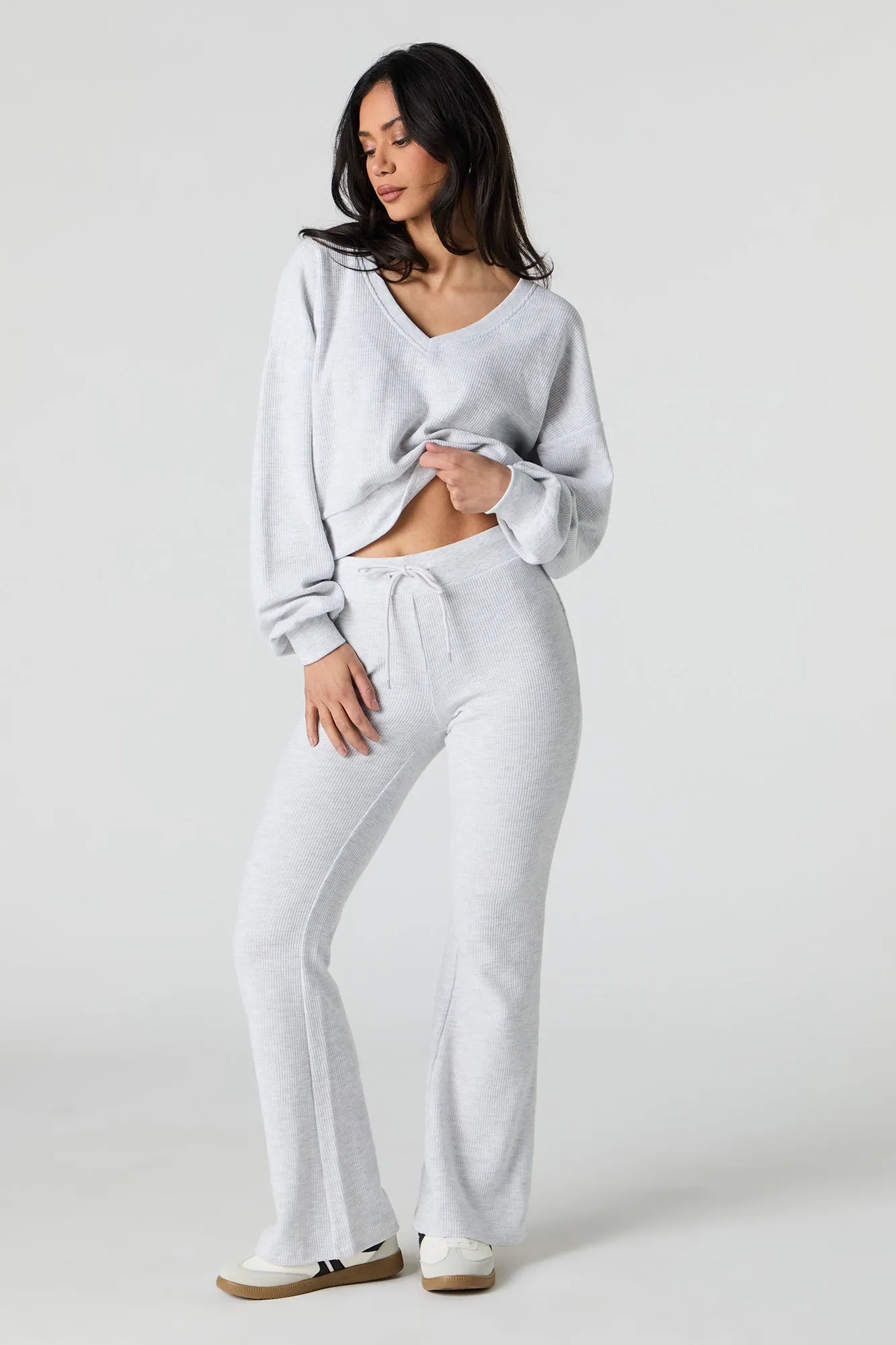 Waffle Knit Flare Sweatpant sold by Urban Planet product image thumbnail 2