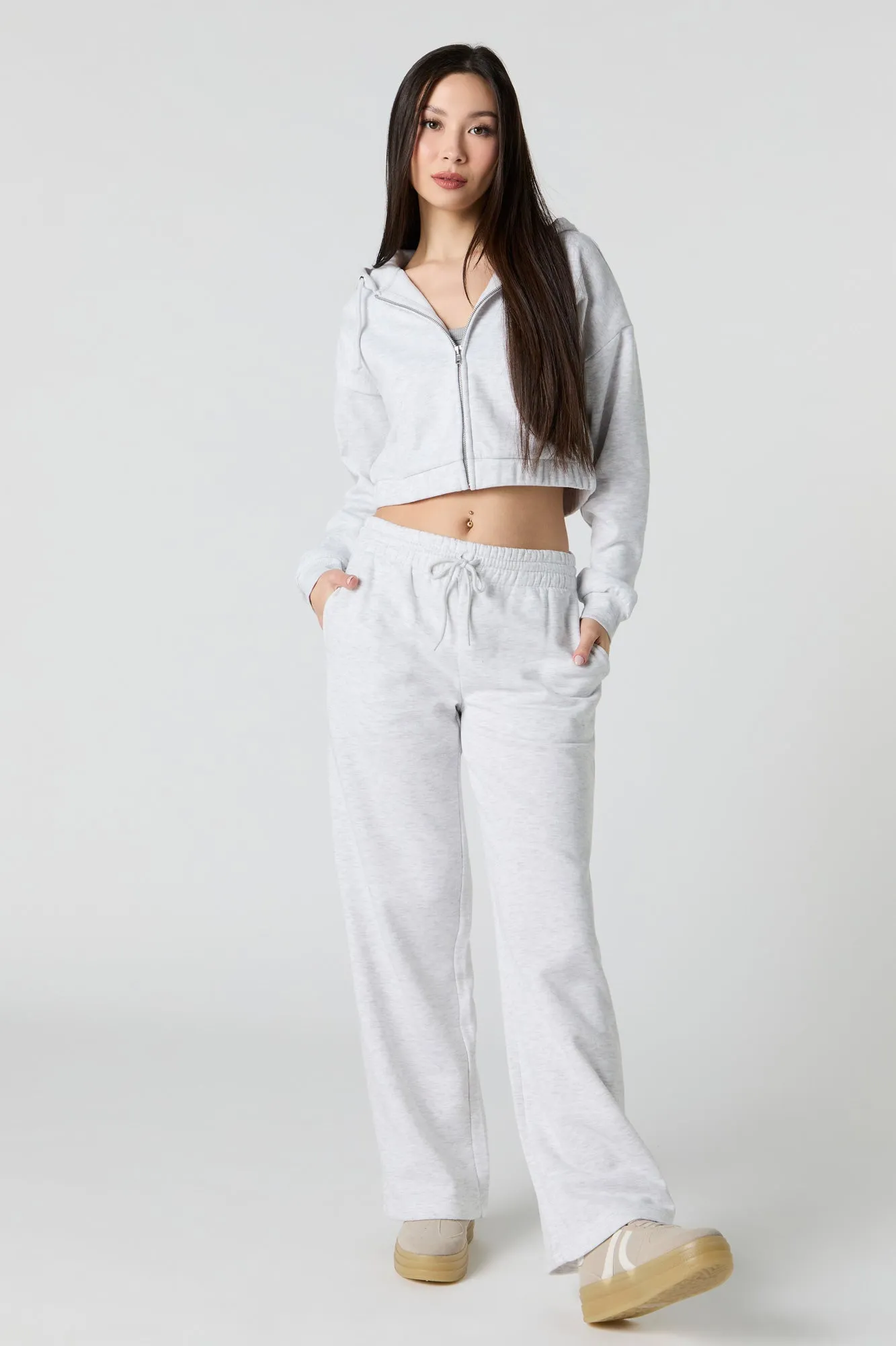 Fleece Wide Leg Sweatpant sold by Urban Planet product image thumbnail 4