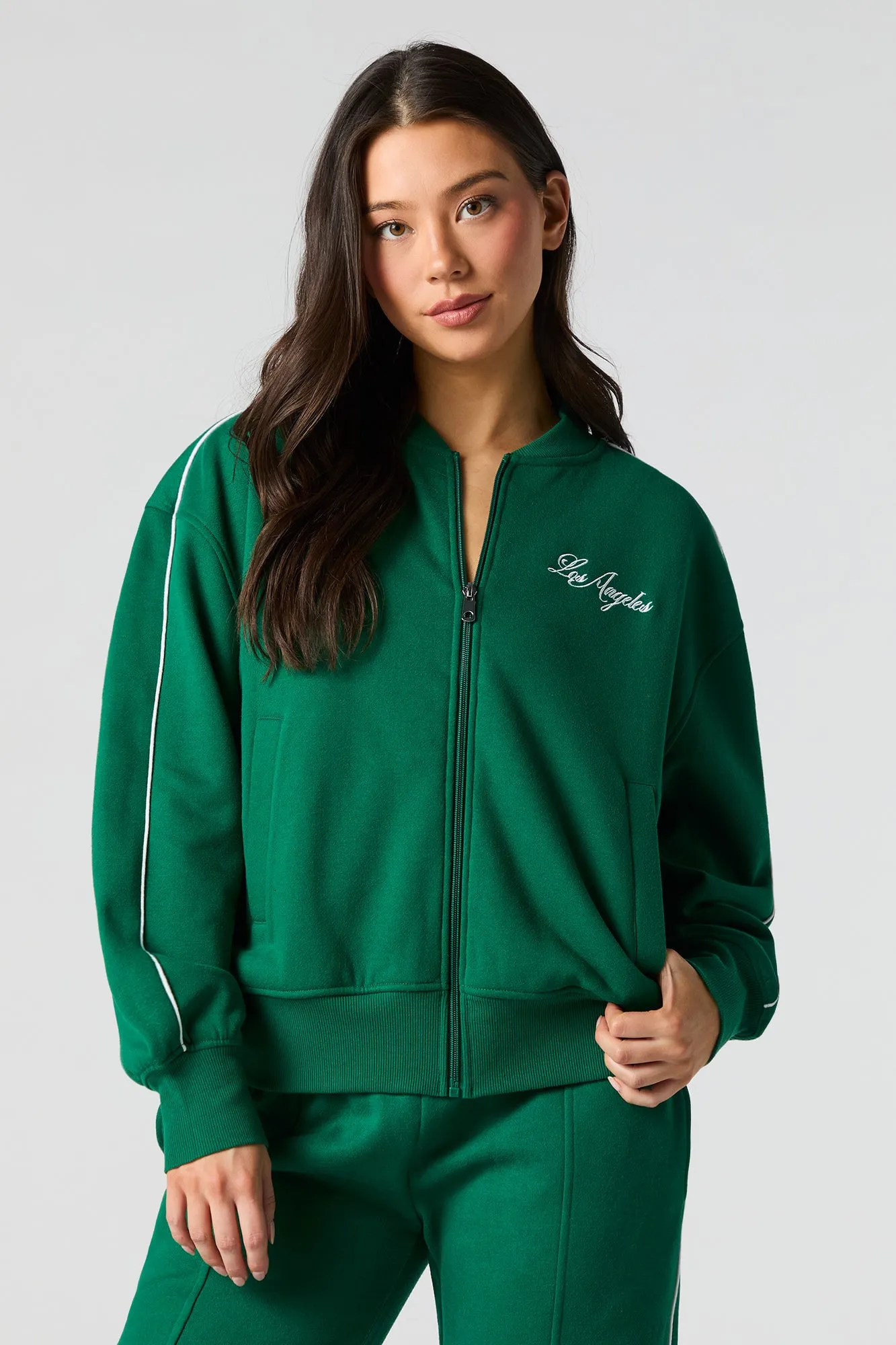 Active LA Embroidered Fleece Jacket sold by Urban Planet