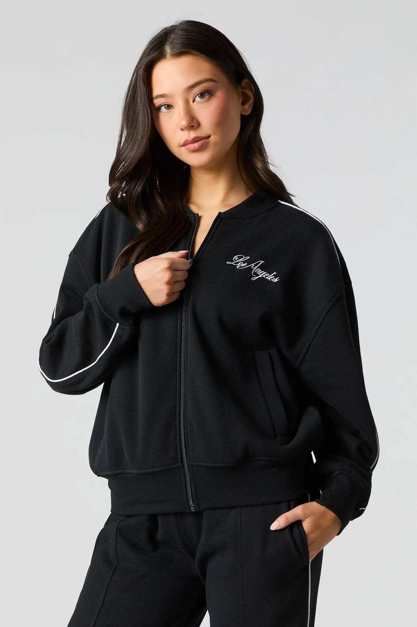 Active LA Embroidered Fleece Jacket sold by Urban Planet product image thumbnail 5