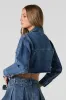 Dark Wash Cropped Denim Jacket sold by Urban Planet