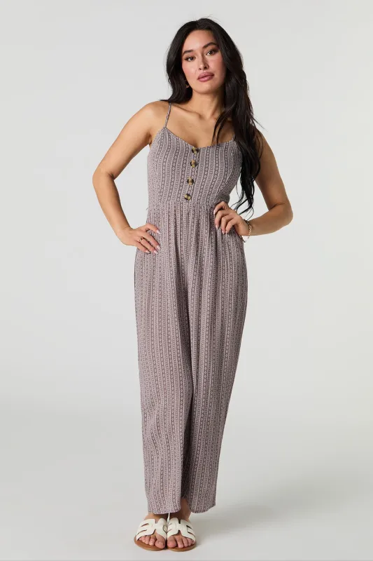 Buttoned Front Jumpsuit sold by Urban Planet