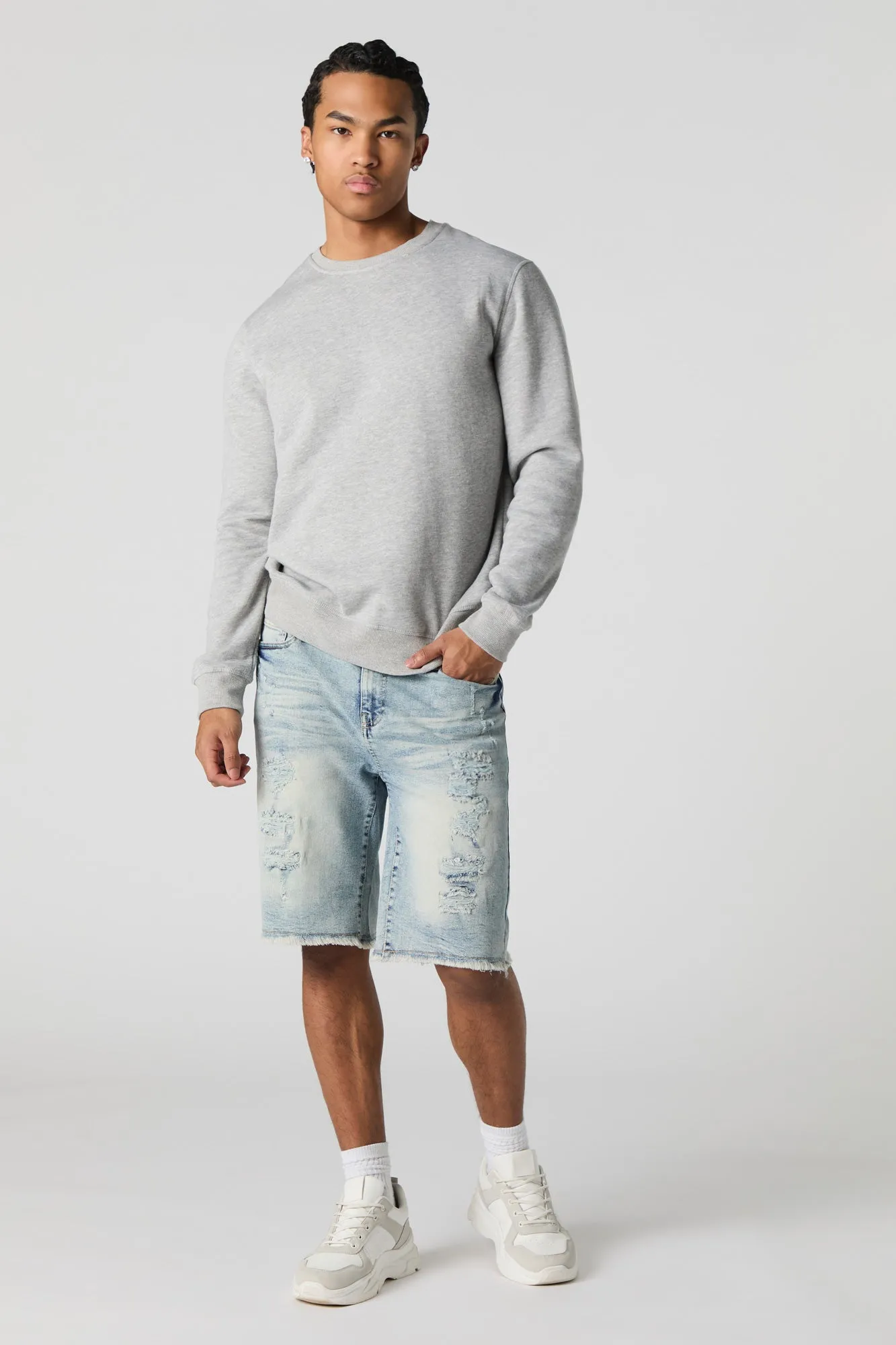 Distressed Frayed Hem Denim Short sold by Urban Planet product image thumbnail 5