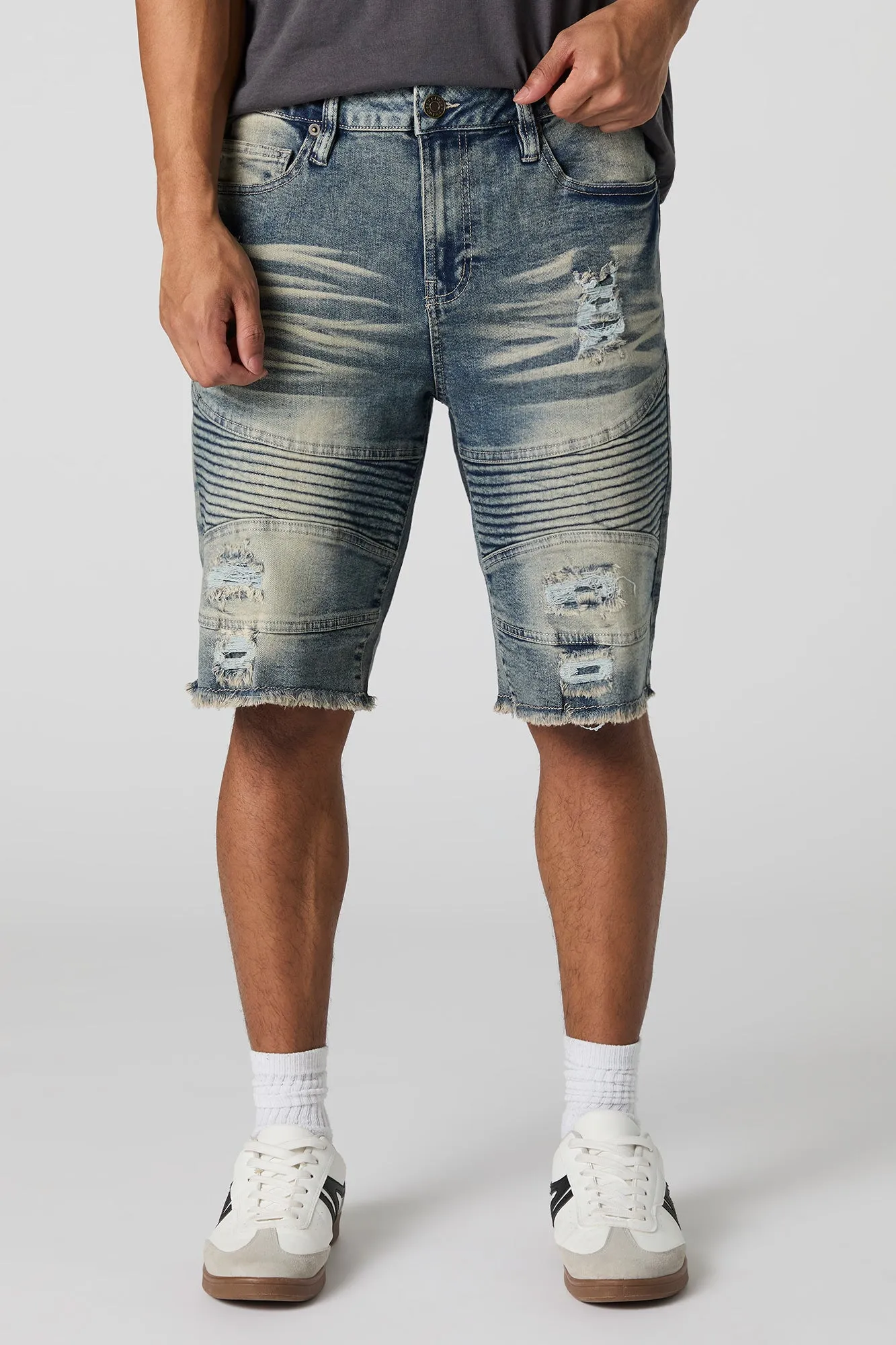 Distressed Moto Denim Short sold by Urban Planet product image thumbnail 3