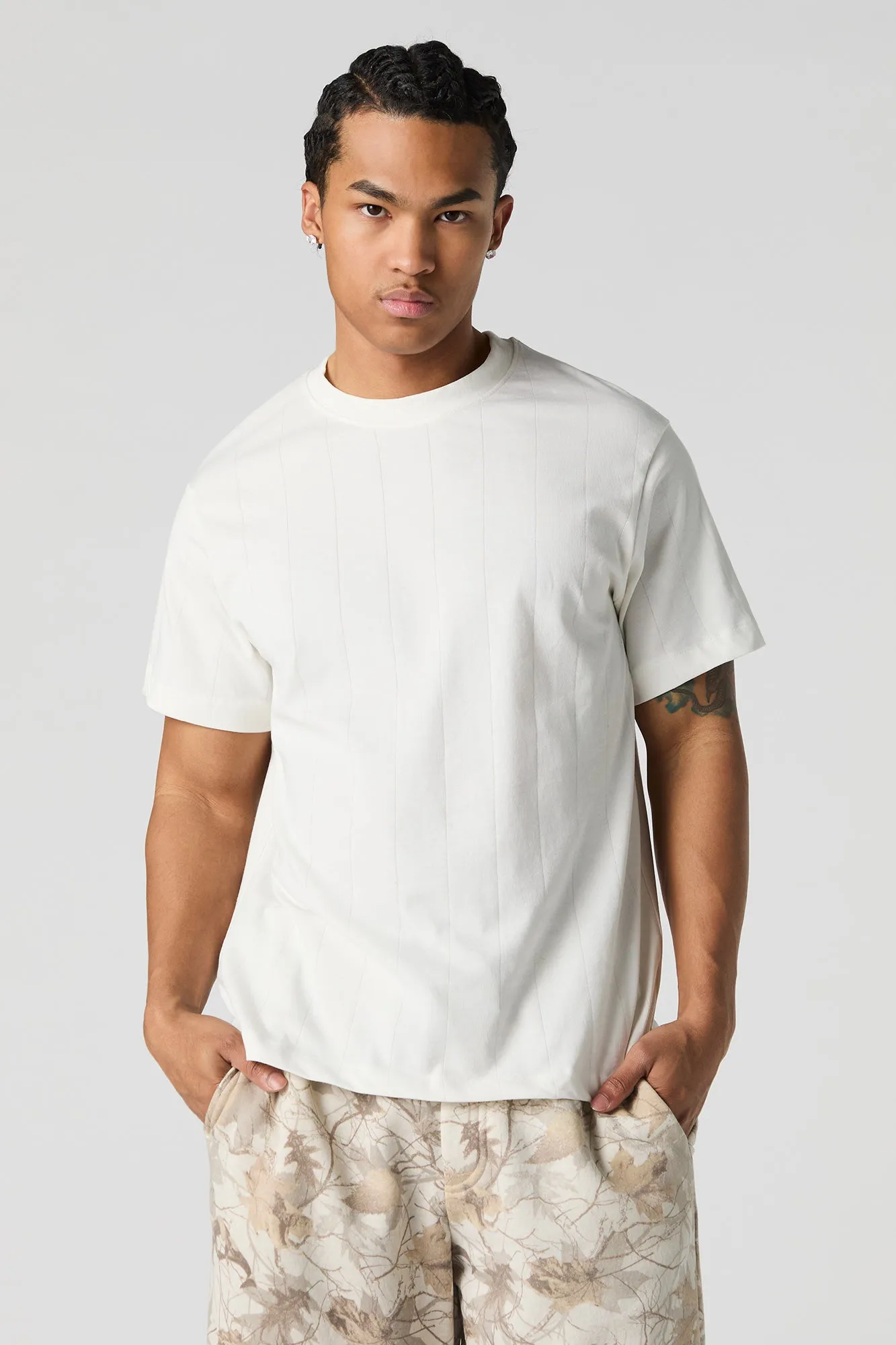 T-shirt carré en tricot côtelé vertical sold by Urban Planet