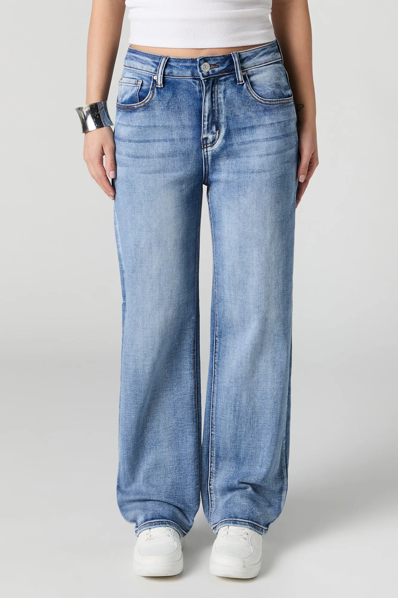 Medium Wash Straight Leg Jean sold by Urban Planet product image thumbnail 2