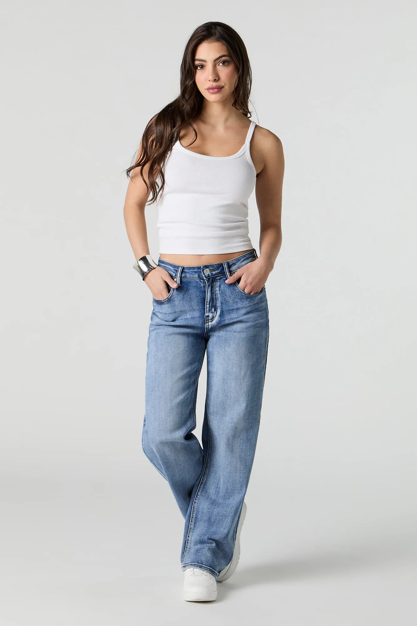 Medium Wash Straight Leg Jean sold by Urban Planet