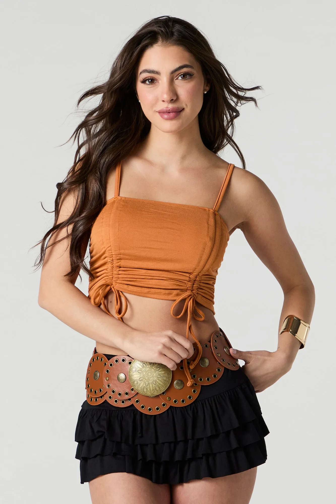 Double Drawstring Cinched Tank sold by Urban Planet