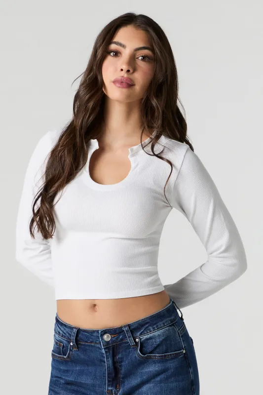 Haut côtelé sans couture cranté en U sold by Urban Planet