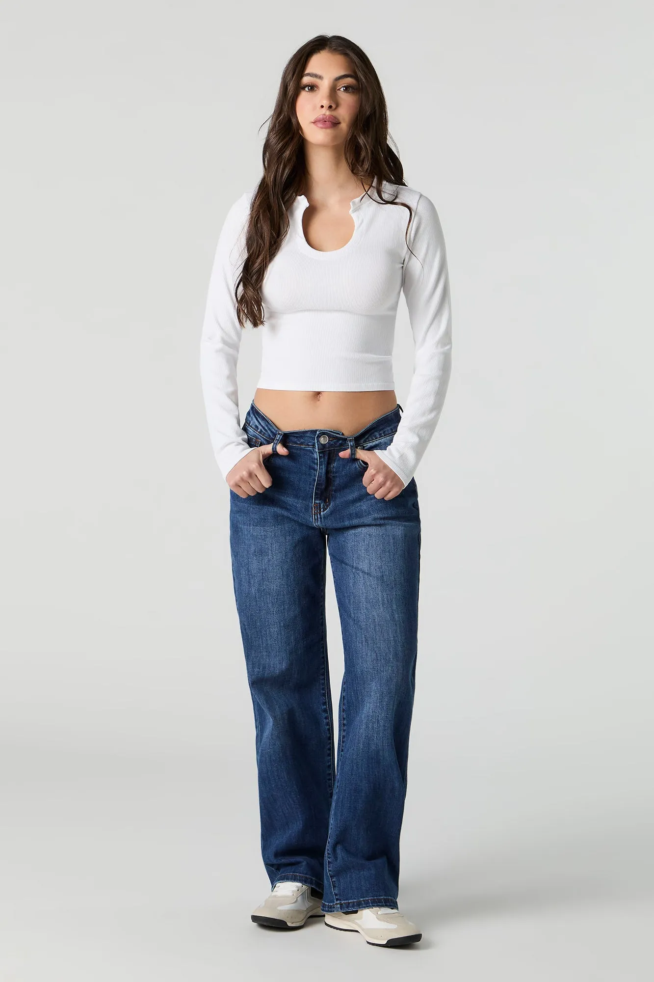 Haut côtelé sans couture cranté en U sold by Urban Planet product image thumbnail 3