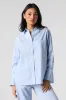 Striped Button-Up Long Sleeve Pajama Top sold by Urban Planet