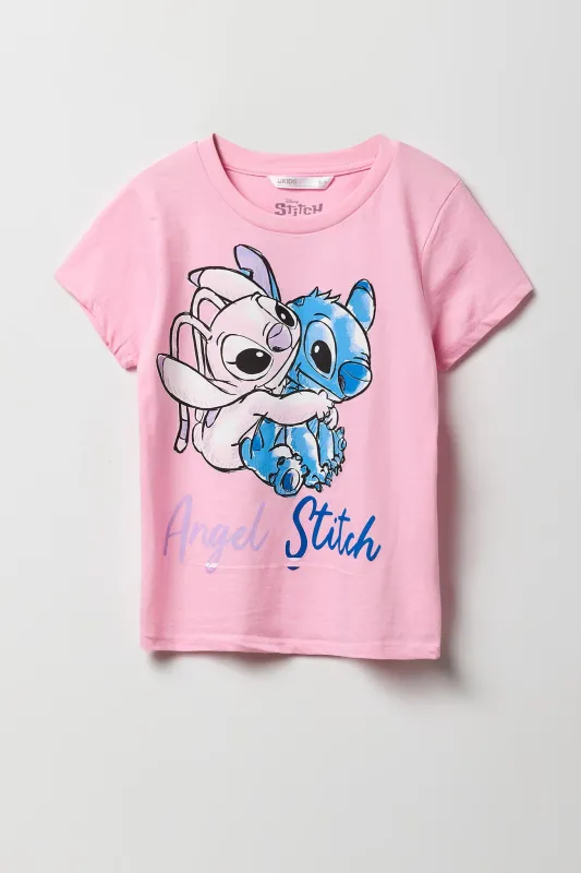 Girls Angel & Stitch Graphic T-Shirt made by Urban Planet