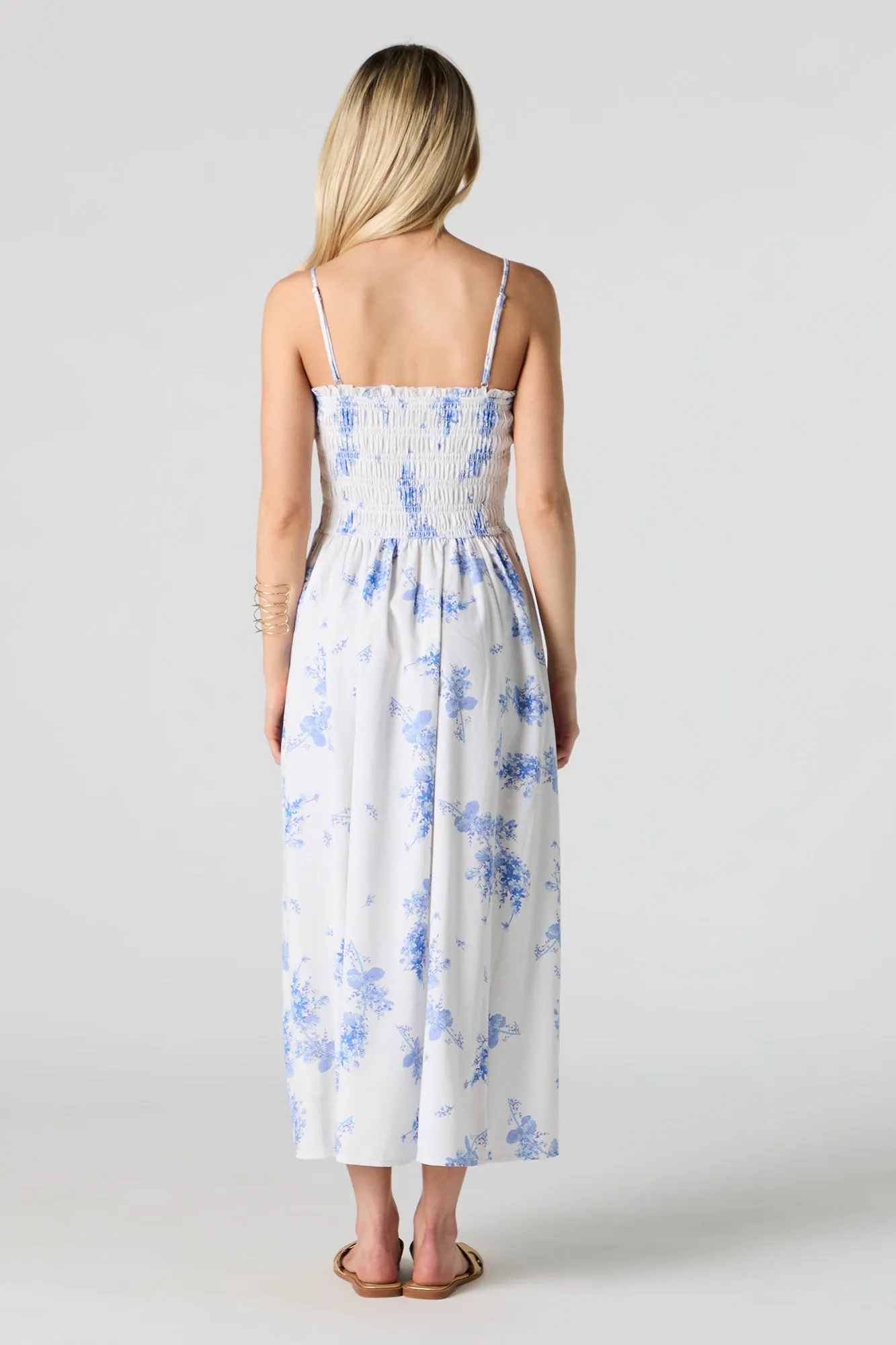 Linen-Blend Smocked Maxi Dress with Pockets sold by Urban Planet product image thumbnail 3