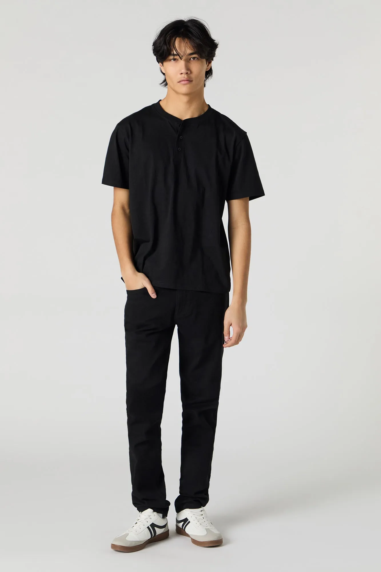 T-shirt Henley uni sold by Urban Planet product image thumbnail 3