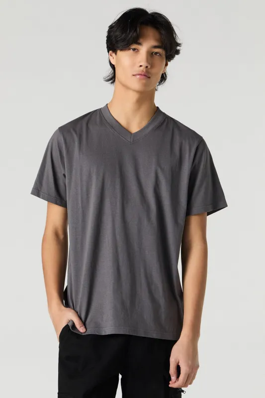 Solid V-Neck T-Shirt sold by Urban Planet