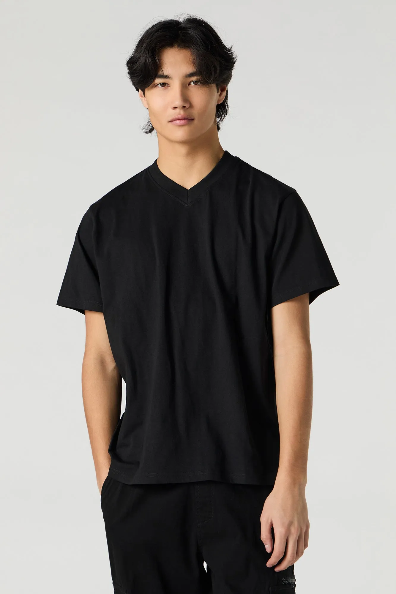 T-shirt uni à encolure en V sold by Urban Planet product image thumbnail 4