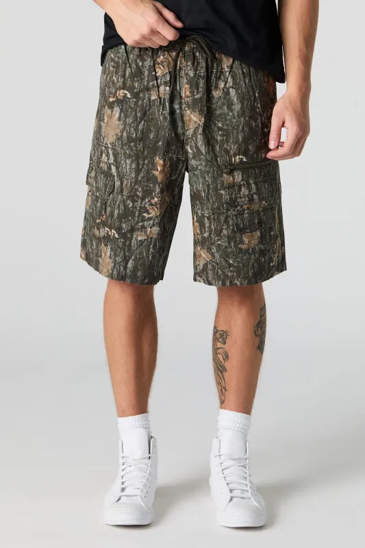 Short cargo avec poches à fermeture à glissière et taille coulissante sold by Urban Planet