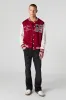 Embroidered Graphic Fleece Varsity Jacket sold by Urban Planet