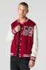 Embroidered Graphic Fleece Varsity Jacket sold by Urban Planet