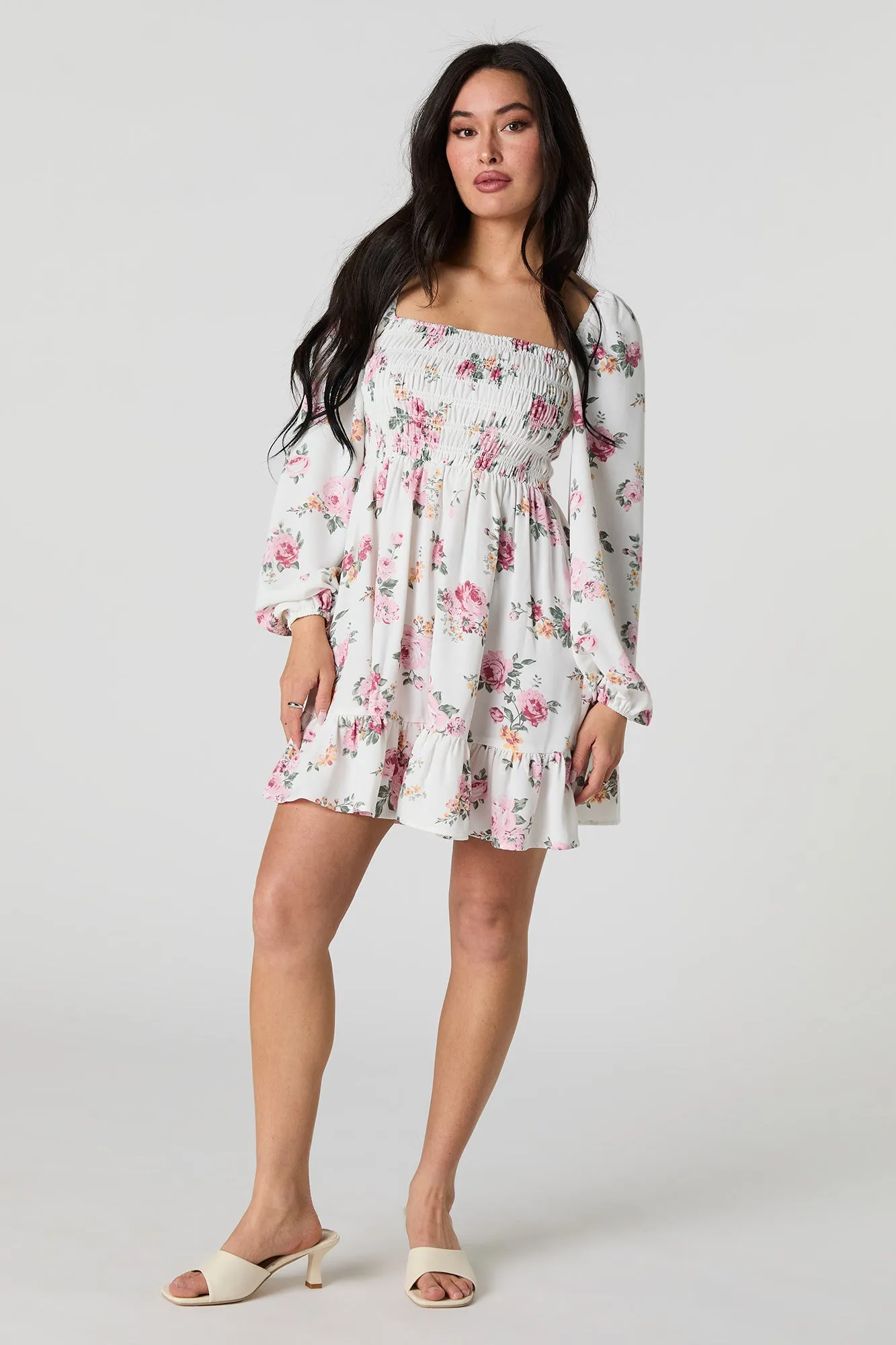 Minirobe smockée ruchée fleurie sold by Urban Planet product image thumbnail 3