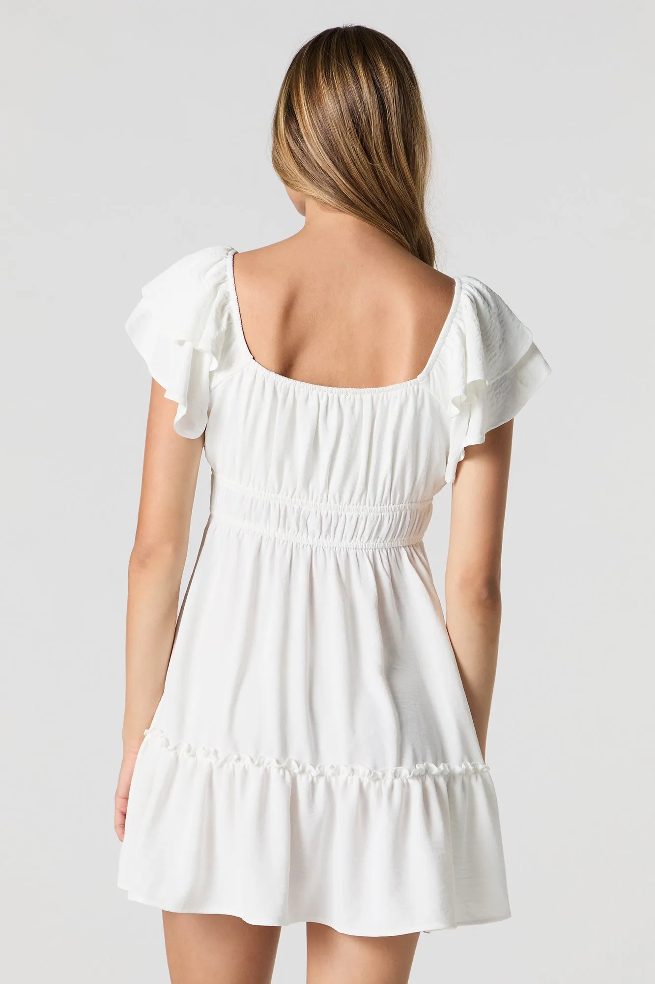 Ruffle Sleeve Scoop Neck Mini Dress sold by Urban Planet product image thumbnail 5