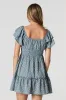 Ruffle Sleeve Scoop Neck Mini Dress sold by Urban Planet