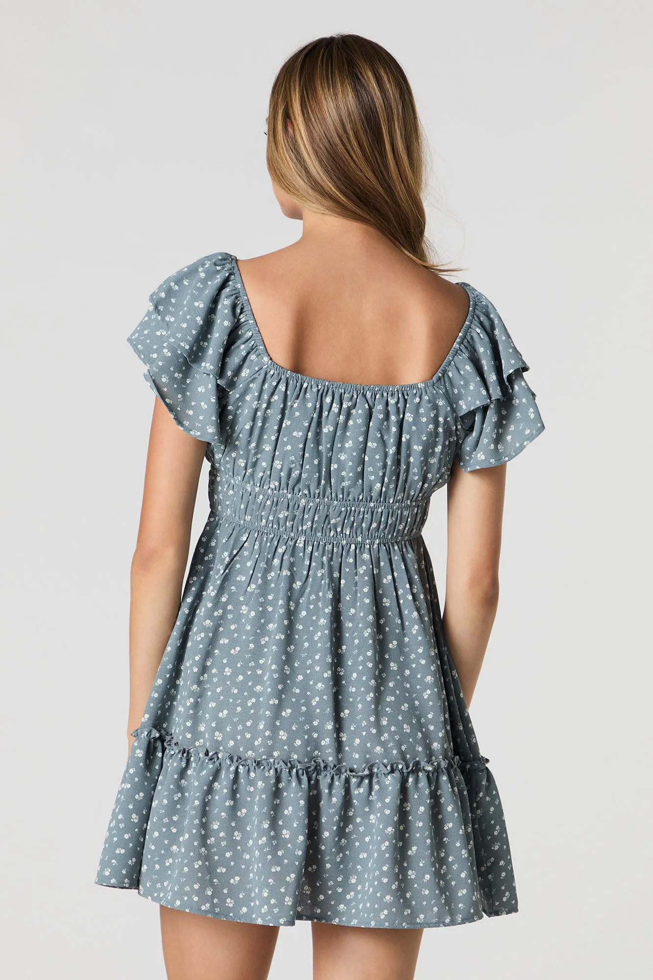 Ruffle Sleeve Scoop Neck Mini Dress sold by Urban Planet product image thumbnail 2