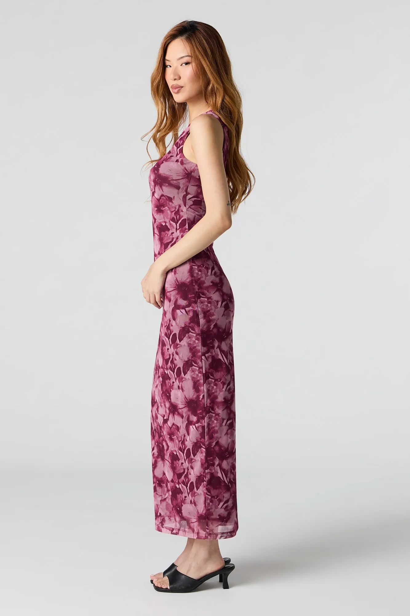 Robe maxi fleurie en filet avec encolure carrée sold by Urban Planet product image thumbnail 2