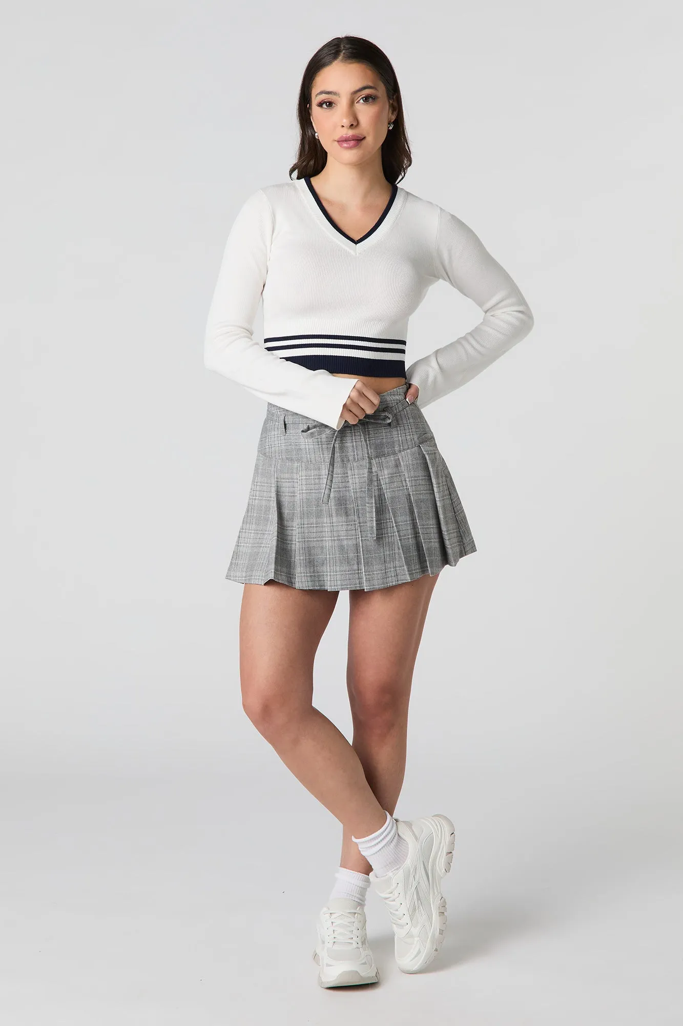 Belted Pleated Mini Skort sold by Urban Planet product image thumbnail 3