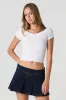 Pleated Denim Mini Skort sold by Urban Planet