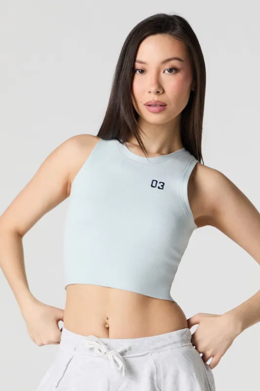 Embroidered Knit Cropped Tank sold by Urban Planet