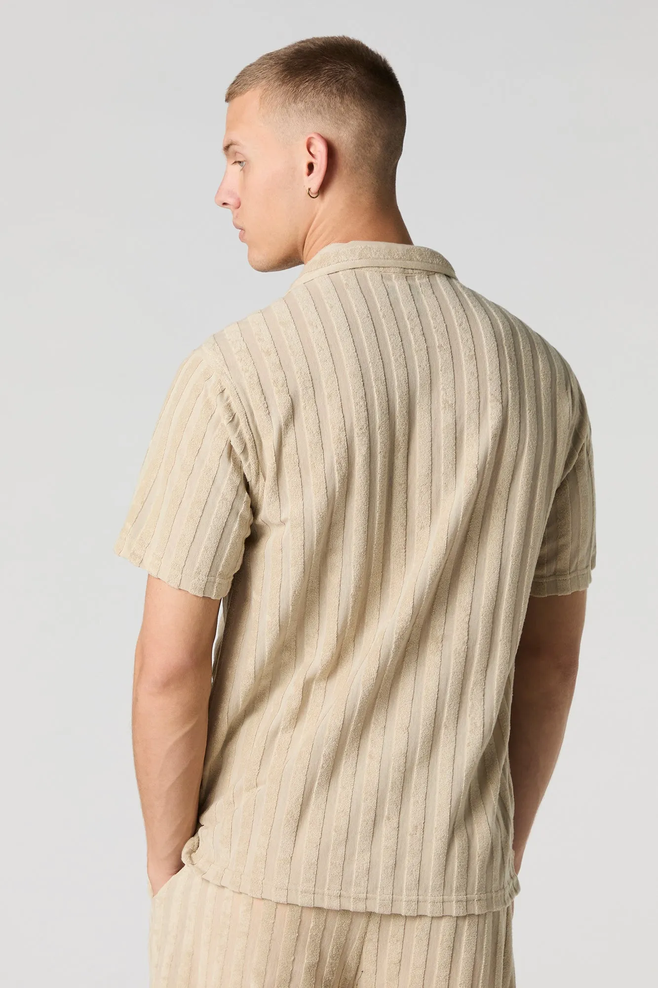 Haut boutonné en tissu bouclé rayé sold by Urban Planet product image thumbnail 2