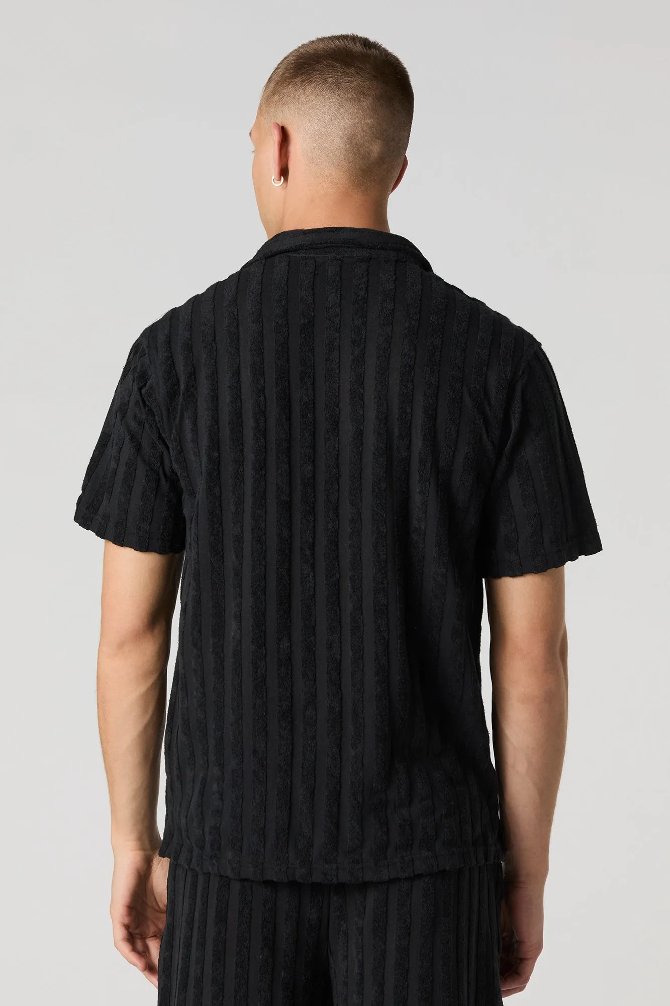 Haut boutonné en tissu bouclé rayé sold by Urban Planet product image thumbnail 5