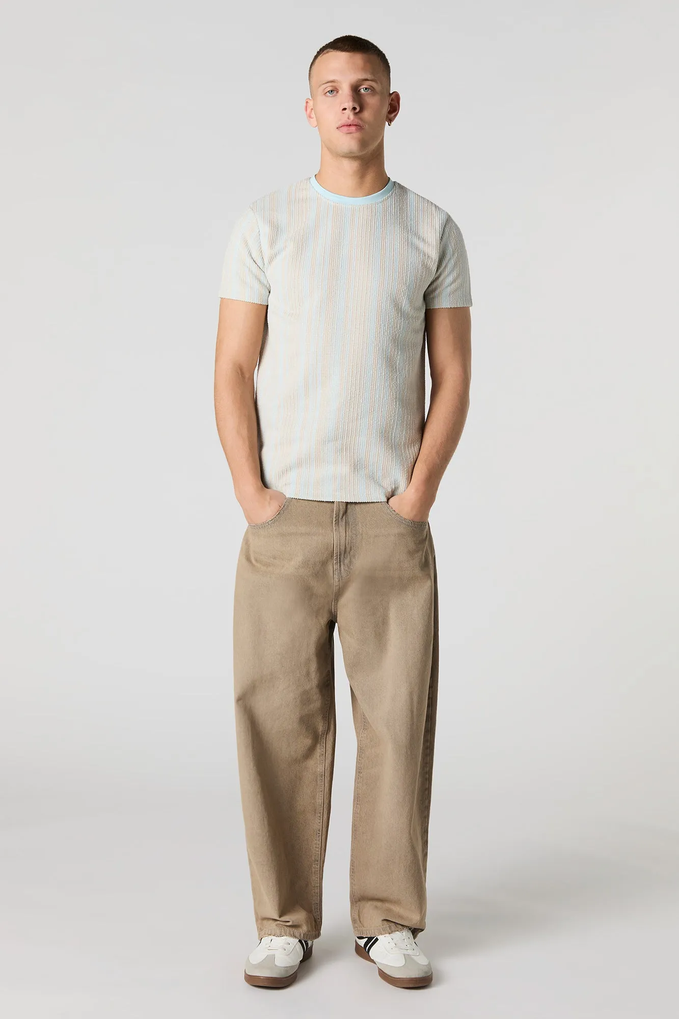 T-shirt texturé rayé sold by Urban Planet product image thumbnail 3
