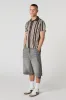 Striped Button-Up Short Sleeve Top sold by Urban Planet